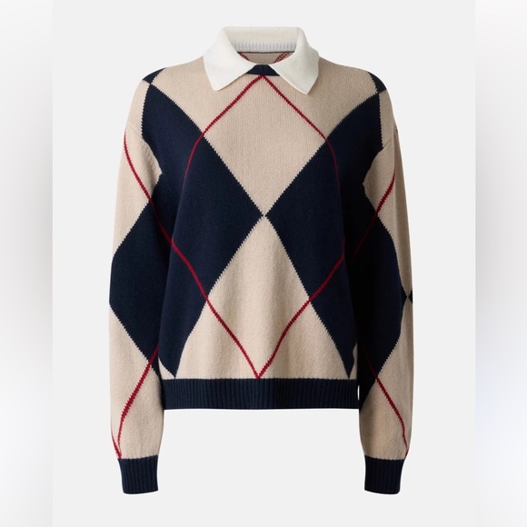 Joe's Jeans Sweaters - Joe’s Jeans the Jude Collared Sweater in Navy Multi Argyle Medium